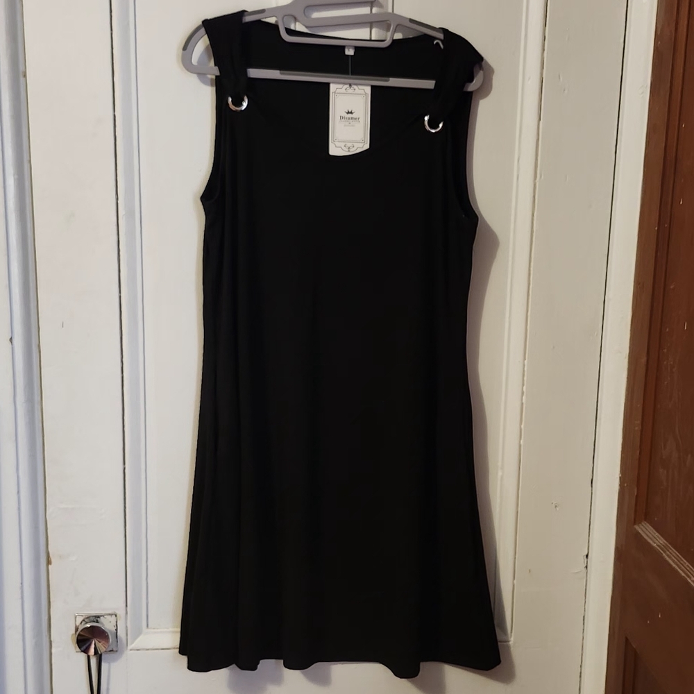 Stylish Black Sleeveless Dress - Picture 2 of 6